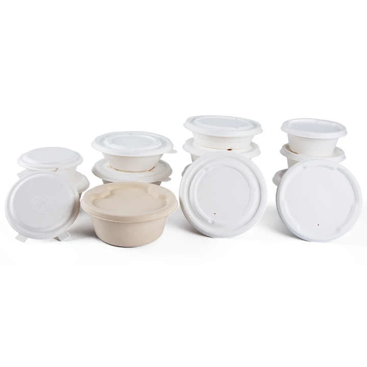 Biodegradable Sugarcane Bagasse Soup Salad Bowl With Lid Biodegradable Sugarcane Bagasse Soup Salad Bowl With Lid