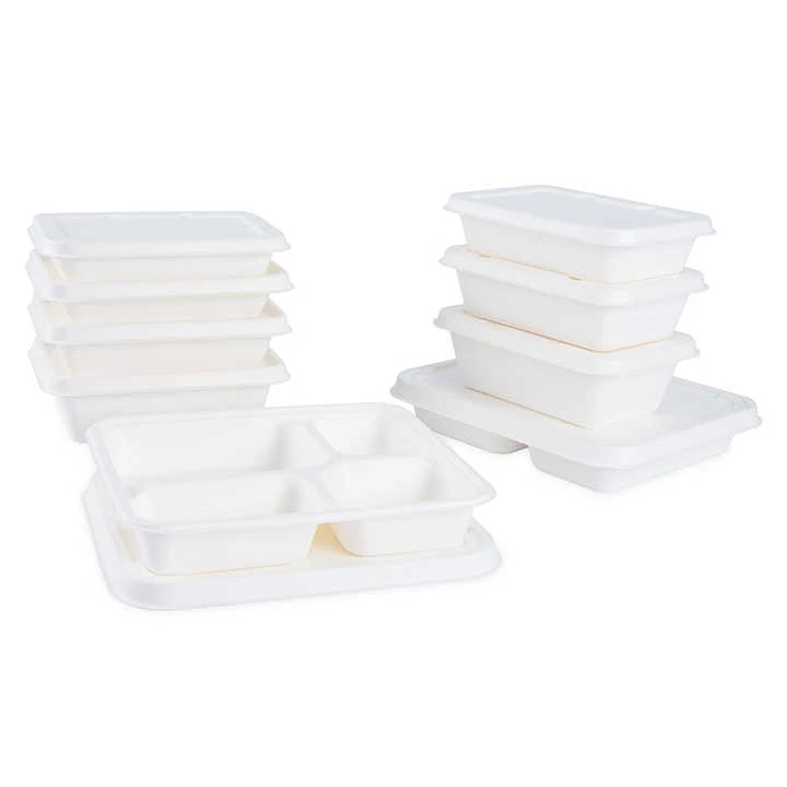 Custom Biodegradable Bagasse Food Prep Container With Compartments Custom Biodegradable Bagasse Food Prep Container With Compartments
